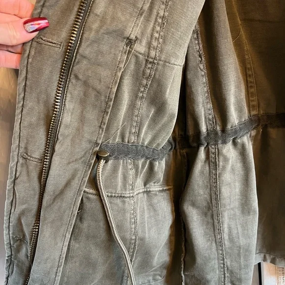 FREE PEOPLE Oversized, green military cargo jacket. Size M. - Picture 4 of 9